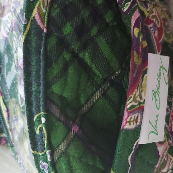 Vera Bradley Chelsea Green Small Handbag with Matching Tri Fold Wallet - Picture 10 of 11